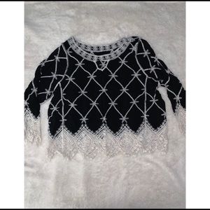 Black and Cream lace top